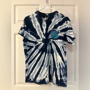 Santa Cruz Vintage Tie-Dye Wave Design T-Shirt